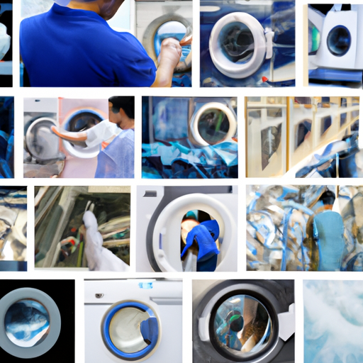 קולאז' של ארגונים שונים הנהנים משימוש במכונות כביסה תעשייתיות